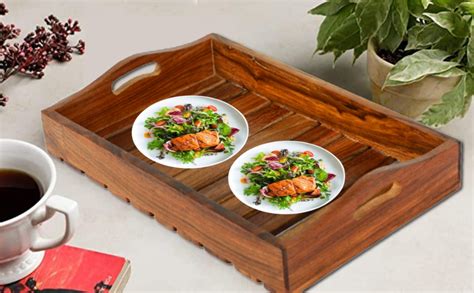 CRAFTARENA Handmade Wooden Multipurpose Serving Tray | Handcrafted ...