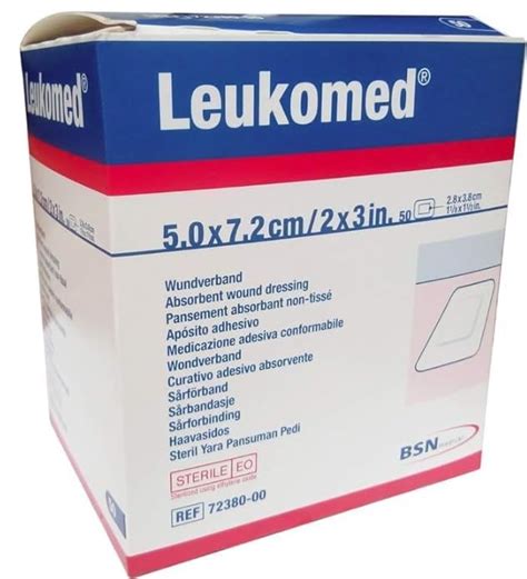 Leukomed Sterile Absorbent Wound Dressing, 5 x 7.2 cm (Pack of 8 ...