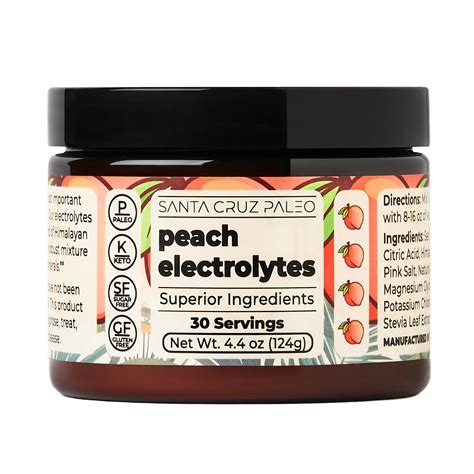Snapklik.com : Santa Cruz Paleo Electrolyte Powder, Peach Flavor, Sugar ...