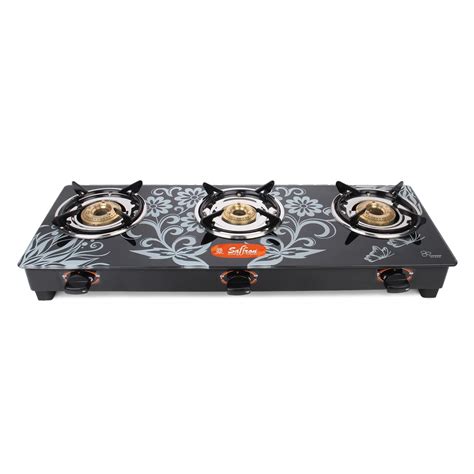 Saffron 3 Burner Nova Digital CI Toughened Glass LPG Cooktop, Manual ...