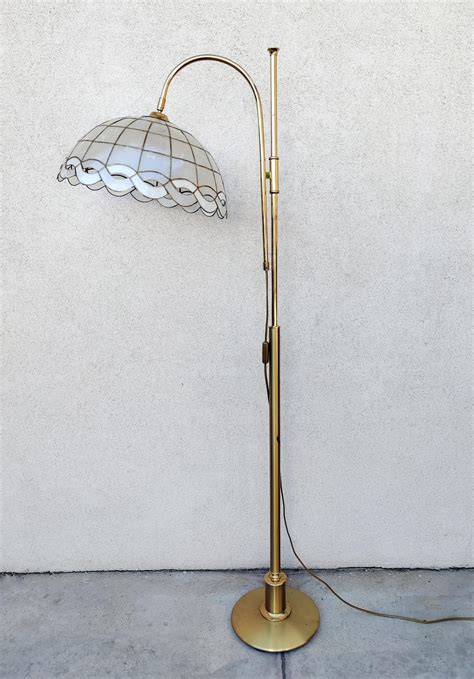 Mid Century Modern Brass Floor Lamp with Capiz Shell Shade, West ...