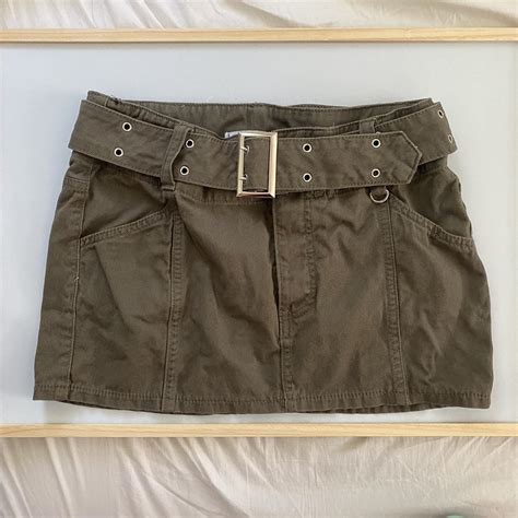 💫 Adika Khaki mini skirt with belt 💫 Condition:... - Depop