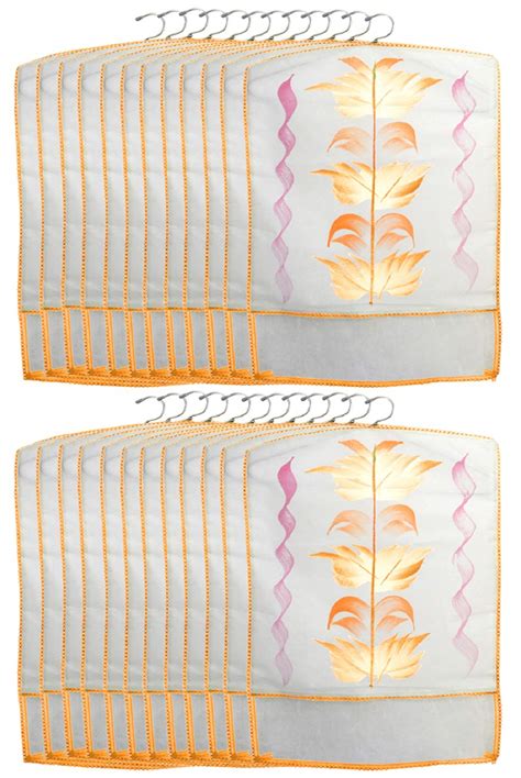 Kuber Industries Printed 24 Piece Non Woven Hanging Saree Cover ...