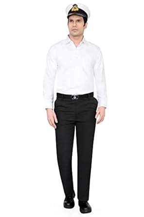 AMS Men's Regular Fit Uniform Full Shirt-M White : Amazon.in: Clothing ...
