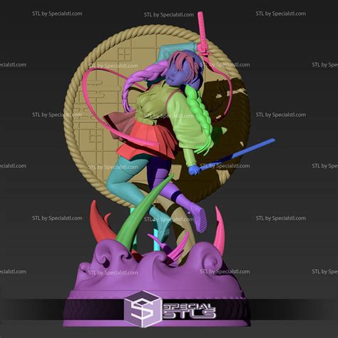 Kanroji Mitsuri 3D Model Action Pose from Demon Slayer 3D Model ...