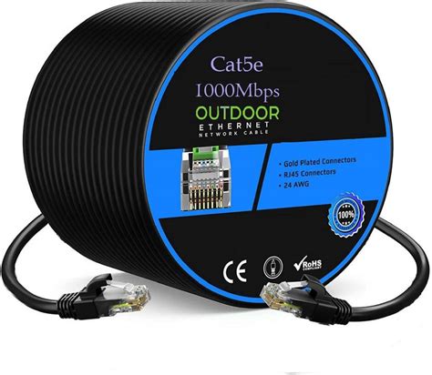 Sadow LAN Cable 50 m 50 Meters CAT5e Outdoor Ethernet Cable Lan Network ...