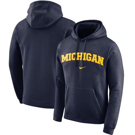 Men's Nike Navy Michigan Wolverines Arch Club Fleece Pullover Hoodie