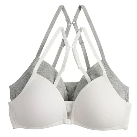 Girls 7-16 SO® 2-pack Wire-Free Front Closure Racerback Bras