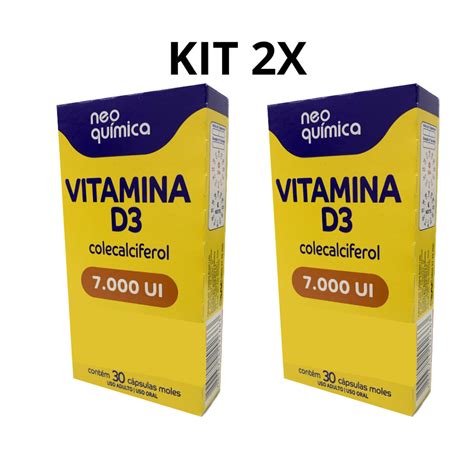 Vitamina D3 7000 Ui Kit c/2 30 Capsulas Moles 7.000 Neo Quimica ...