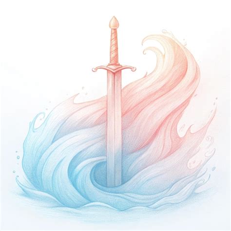 A drawing of a sword with a lit candle in the middle | Premium AI ...