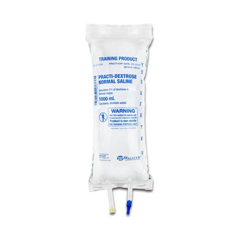 Practi-Dextrose Normal Saline IV Solution Bags for Training | Medline