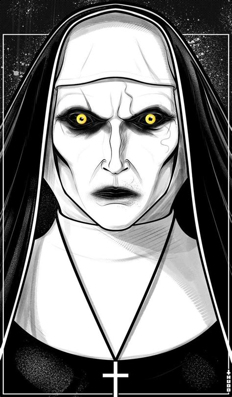 creepy nun drawing