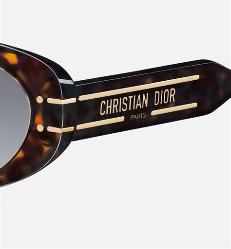 DiorSignature B8U Brown and Honey Tortoiseshell-Effect Oval Sunglasses ...