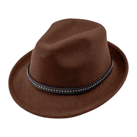 Buy The Tie Hub Vintage Solid Dark Brown Fedora Hat for Men at Amazon.in