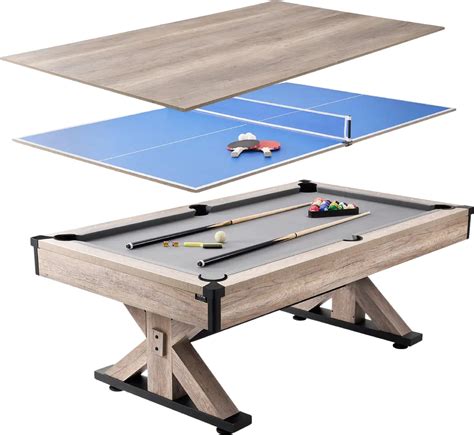 Vevor Billiards Table Combo Set 7' 3-in-1 Dining Tennis and Pool Table ...