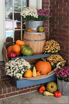 Fall Decor Ideas by Fall Porch Decor With Plants And Pumpkins Unskinny Boppy Fall Decor Ideas