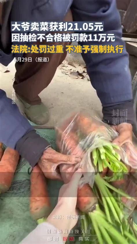 洛阳菜农卖菜挣21元被罚款11万元 法院：处罚过重，不准予强制执行_凤凰网视频_凤凰网