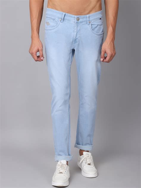 Men's Ultra Narrow fit Medium Fade Light Blue Jeans – Cantabil