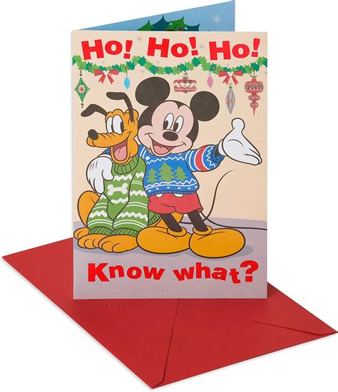Amazon.com : Mickey Mouse Merry Christmas Card Featuring Goofy and ...