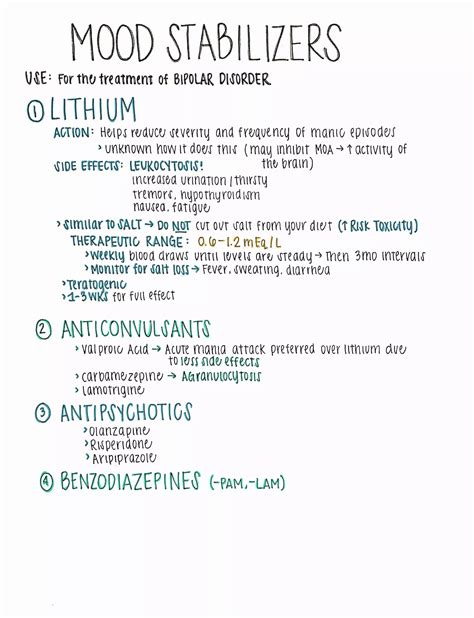 Mood Stabilizers | Nursing school motivation, Nursing school survival, Nursing school tips