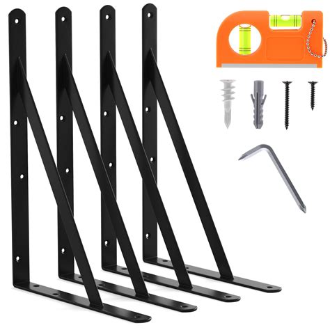 L Bracket AnanJing 6 Pack Heavy Duty Floating Shelf Brackets, Black ...