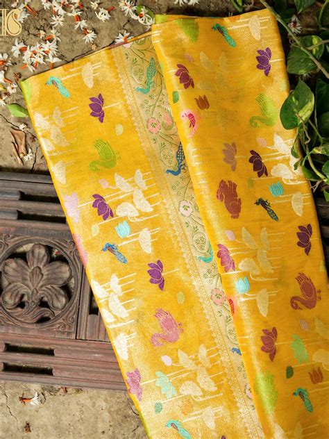 Tissue Silk Handwoven Banarasi Shikargah Saree – Khinkhwab
