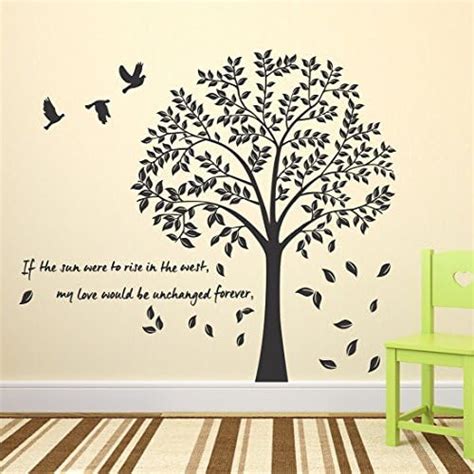 Wallstick " love tree with quotes " wallstickers (vinyl 110 cm x 100 cm ...