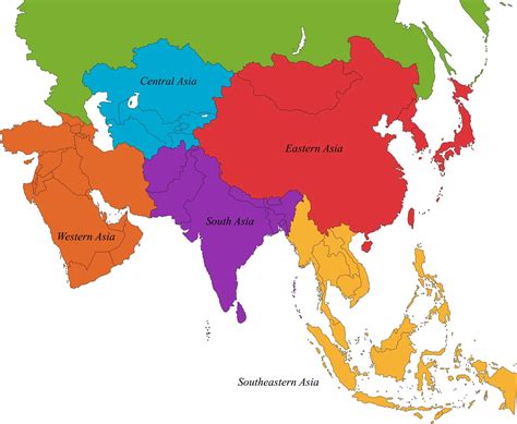 Map Of Asia With Countries And Capitals Asia Map Political Map