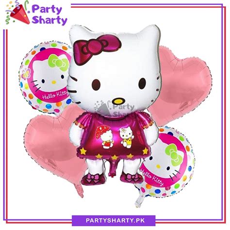 5pcs/set Hello Kitty Foil Balloons For Hello Kitty Theme Party Decorat ...
