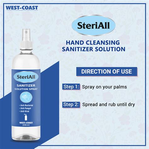 SteriAll Sanitizer Solution Spray, 200 ml (Pack of 3) Price, Uses, Side ...