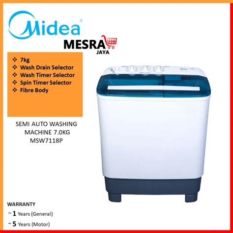 Image result for Midea Semi Auto Washing Machine