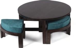 Ikiriya Nashville Sheesham Wood Round Center Coffee Table with 4 ...