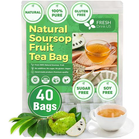Amazon.com : FreshDrinkUS, 40 Premium Soursop Graviola Fruit Tea Bags ...