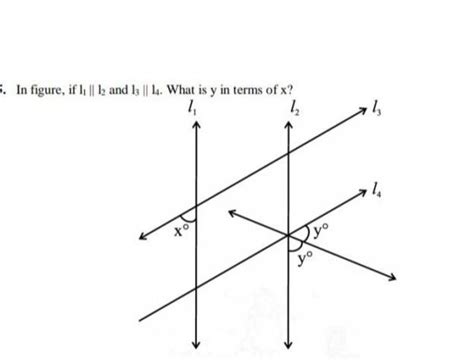 In figure l1 parallel to l2 and l3 to l4 what is y in terms of x ...