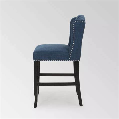 Buy Set of 2 Foxcroft Wingback Counter Height Barstool Navy ...