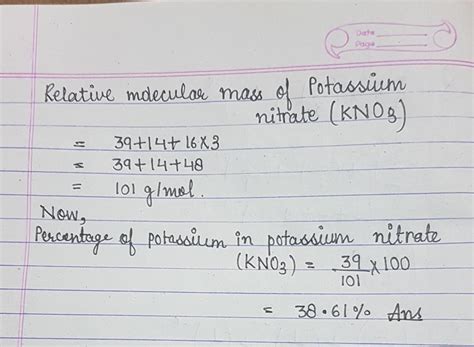 Calculate the percentage composition of K in Potassium nitrate.( K= 39 ...