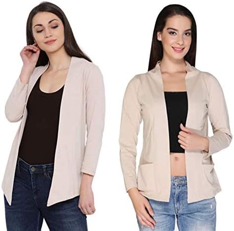 Buy In Love Ladies Casual Cotton Full Sleeves Shrugs for Summer Pack of ...