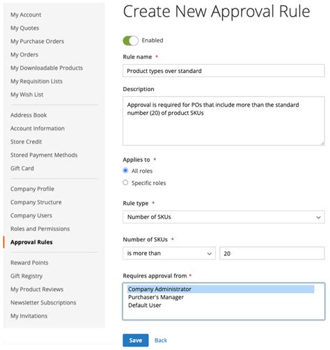 Purchase order approval rules | Adobe Commerce
