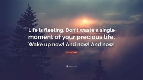 Ruth Ozeki Quote: “Life is fleeting. Don’t waste a single moment of ...