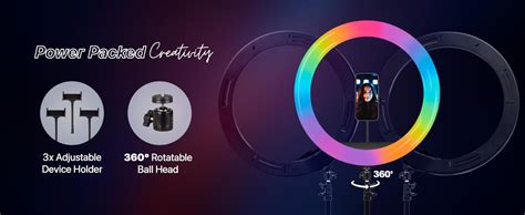 IZI Light 16" RGB LED Ring Light with Stand, 7' Foldable Tripod - 28 ...
