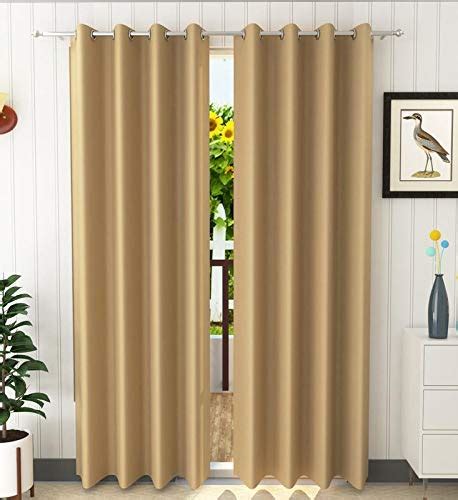 Buy STAR DECOR Single Piece Solid Blackout Plain Faux Silk Eyelet ...