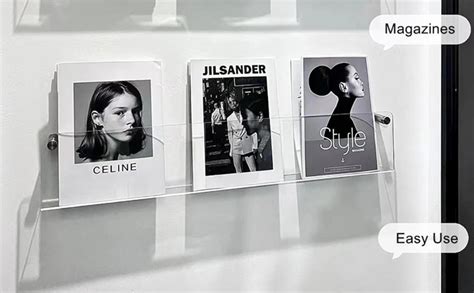 EHKO 2-Pack 24" Acrylic Magazine Holder Vinyl Records Holder, Wall ...
