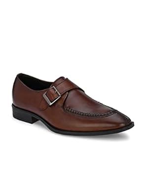Buy ALBERTO TORRESI Men's Leather Monk Formal Shoes with Buckle Closure ...