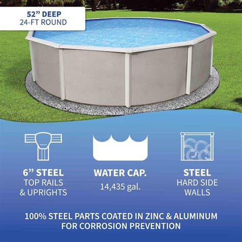 Blue Wave Belize 24-ft x 24-ft x 52-in Steel Wall Panels Round Above ...