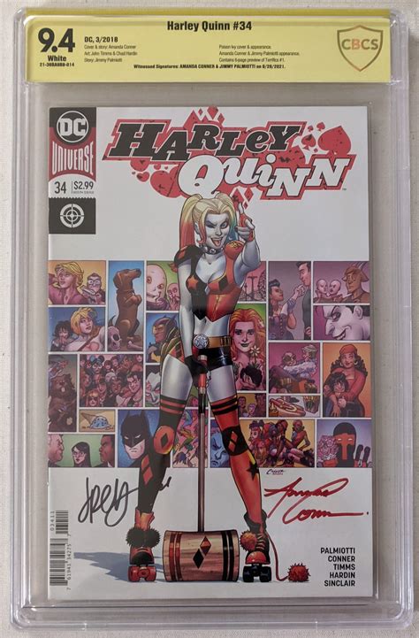 Jimmy Palmiotti & Amanda Conner Signed 2018 "Harley Quinn" Issue #34 DC ...