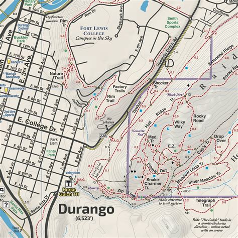 Durango Trails Map Page 2 Singletrack Maps by Singletrack Maps | Avenza ...