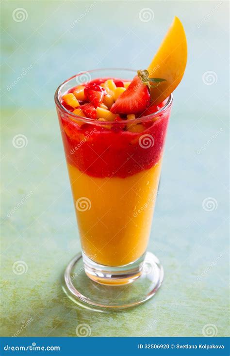 Mango and Strawberry Smoothie Stock Photo - Image of dessert, cuisine ...
