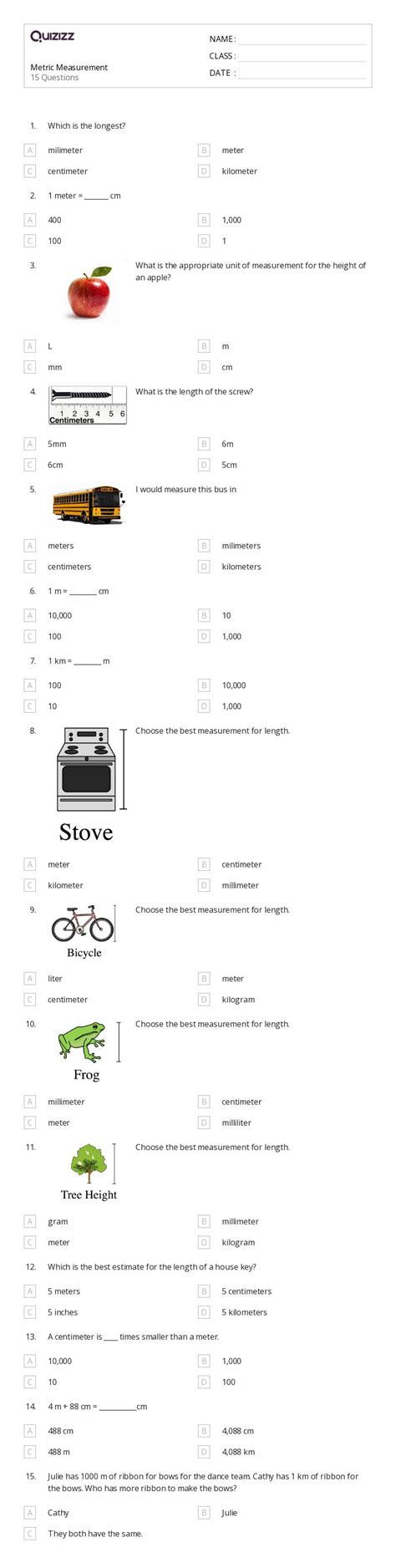 Image result for Measuring Objects Worksheet Grade 4