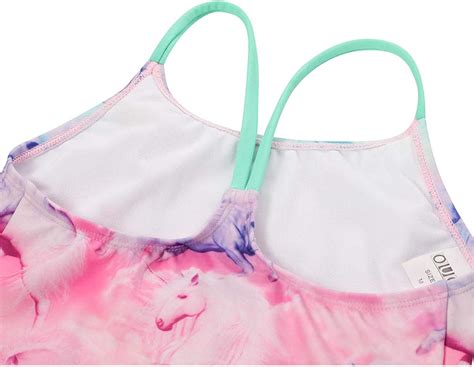 Buy DUSISHIDAN Kid's Girls Swimsuits Cute Rainbow Unicorn Two Piece ...