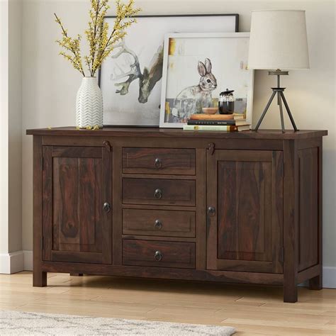 WoodMarwar Sheesham Wood Sideboard Tv Cabinet for Living Room | Free ...